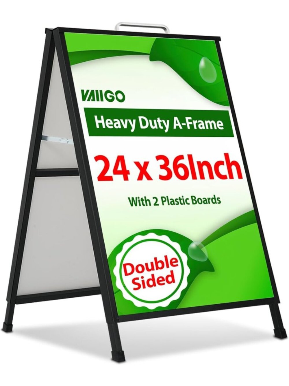 Outdoor Double-Sided A-Frame Sign 24x36" - Heavy Duty Folding Sandwich Board for